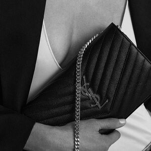 YSL black wallet purse